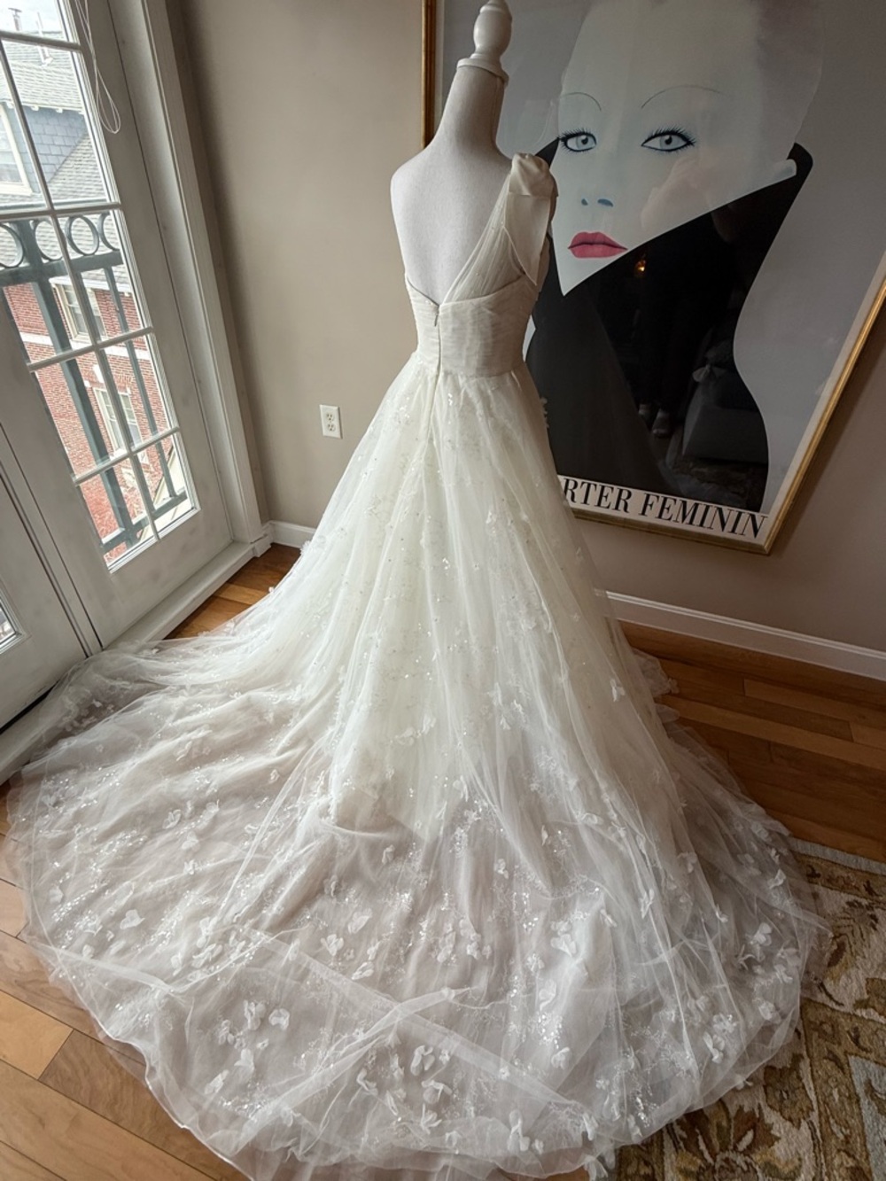 White by Vera Wang Layered Tulle One Shoulder A-Line Wedding Dress - Picture 6 of 17